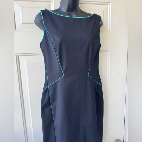 Lafayette 148 New York Deana Piped Trim Stretch Sheath Dress  Size 4 - Picture 6 of 16